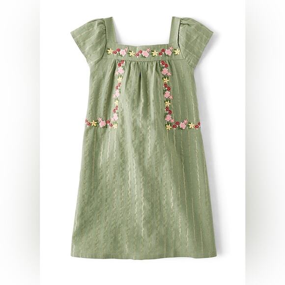 Gymboree Other - Gymboree Girls Embroidered Floral Dress Fairytale Forest Mushroom Floral Green 6